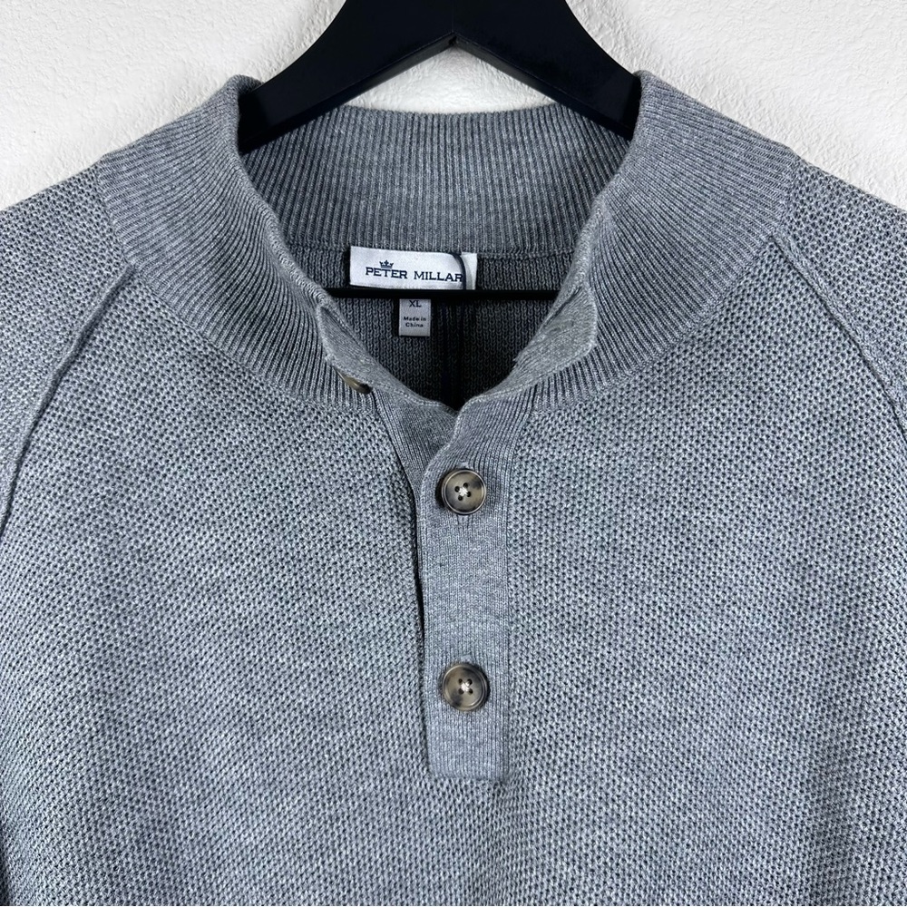 Peter Millar Crown Parkway Textured 3-Button Mock Neck Sweater XL NWT - Picture 9 of 12